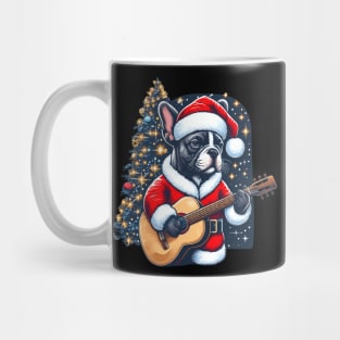 French Bulldog Playing Guitar Christmas Mug